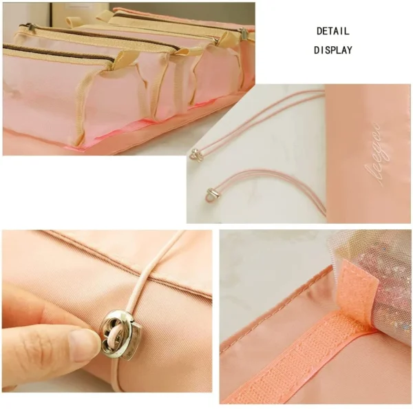 Portable Pink Makeup and Toiletry Organizer Pouch for Travel – Cosmetic Bag for Women